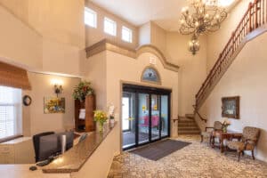 Front desk and lobby at the Villages of Jackson Creek