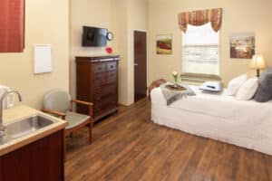 Skilled nursing bedroom at the Villages of Jackson Creek