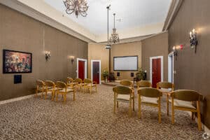 Theater room at the Villages of Jackson Creek